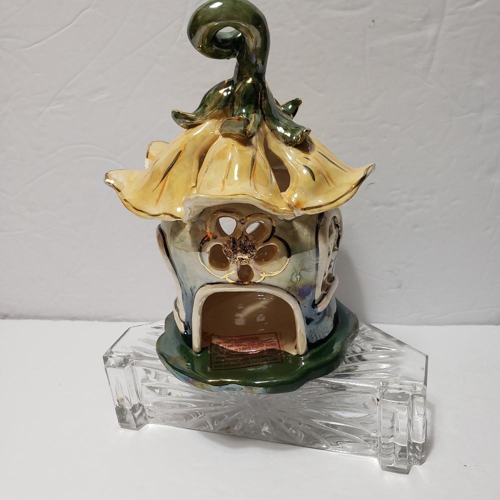 Vintage 2001 BLUE SKY **Fairy Blossom House** Tea Light Holder